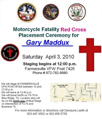Gary Maddux Red Cross Placement